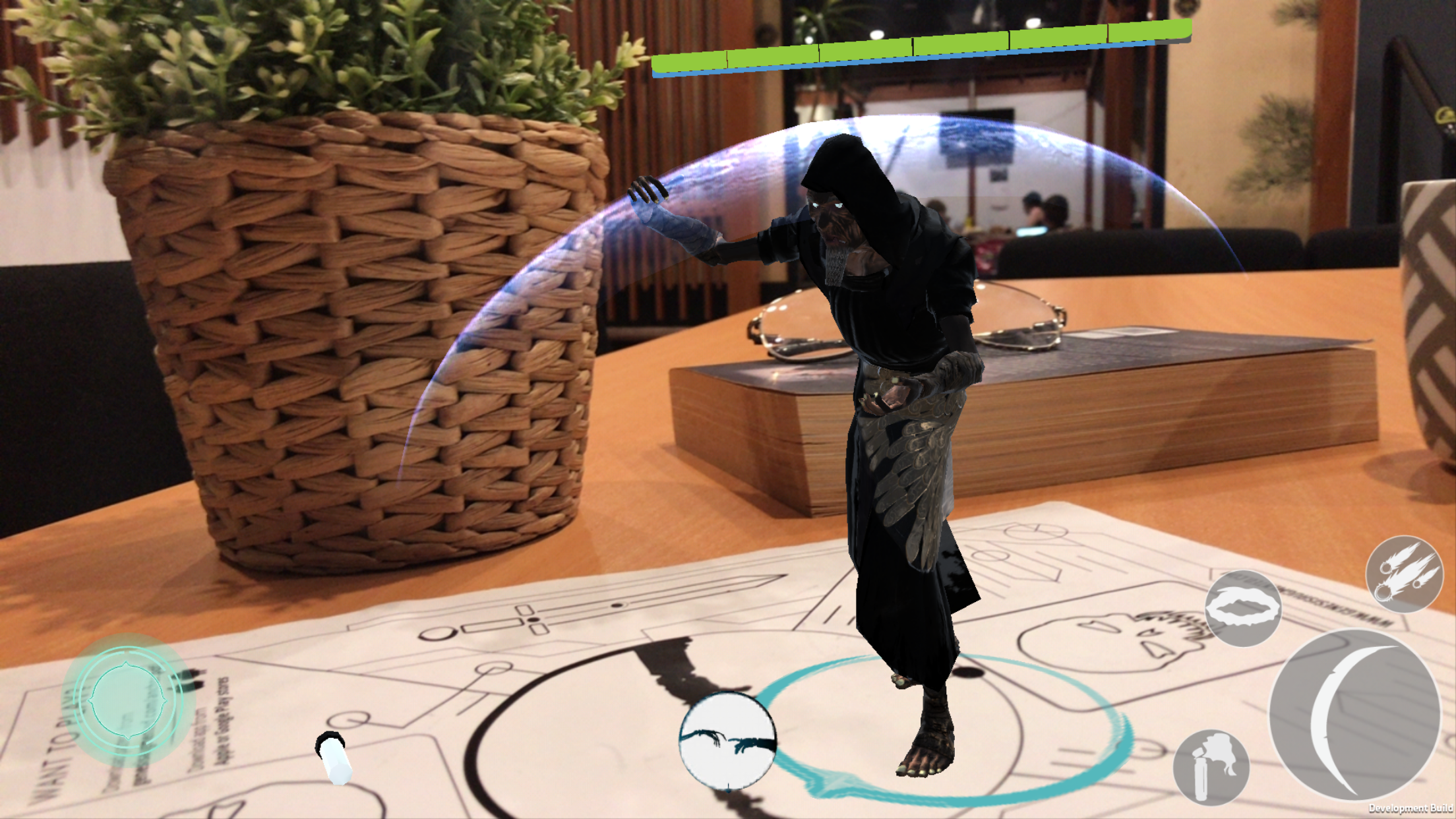 Genesis Augmented Reality playable character called Erebus in Augmented Reality on a table