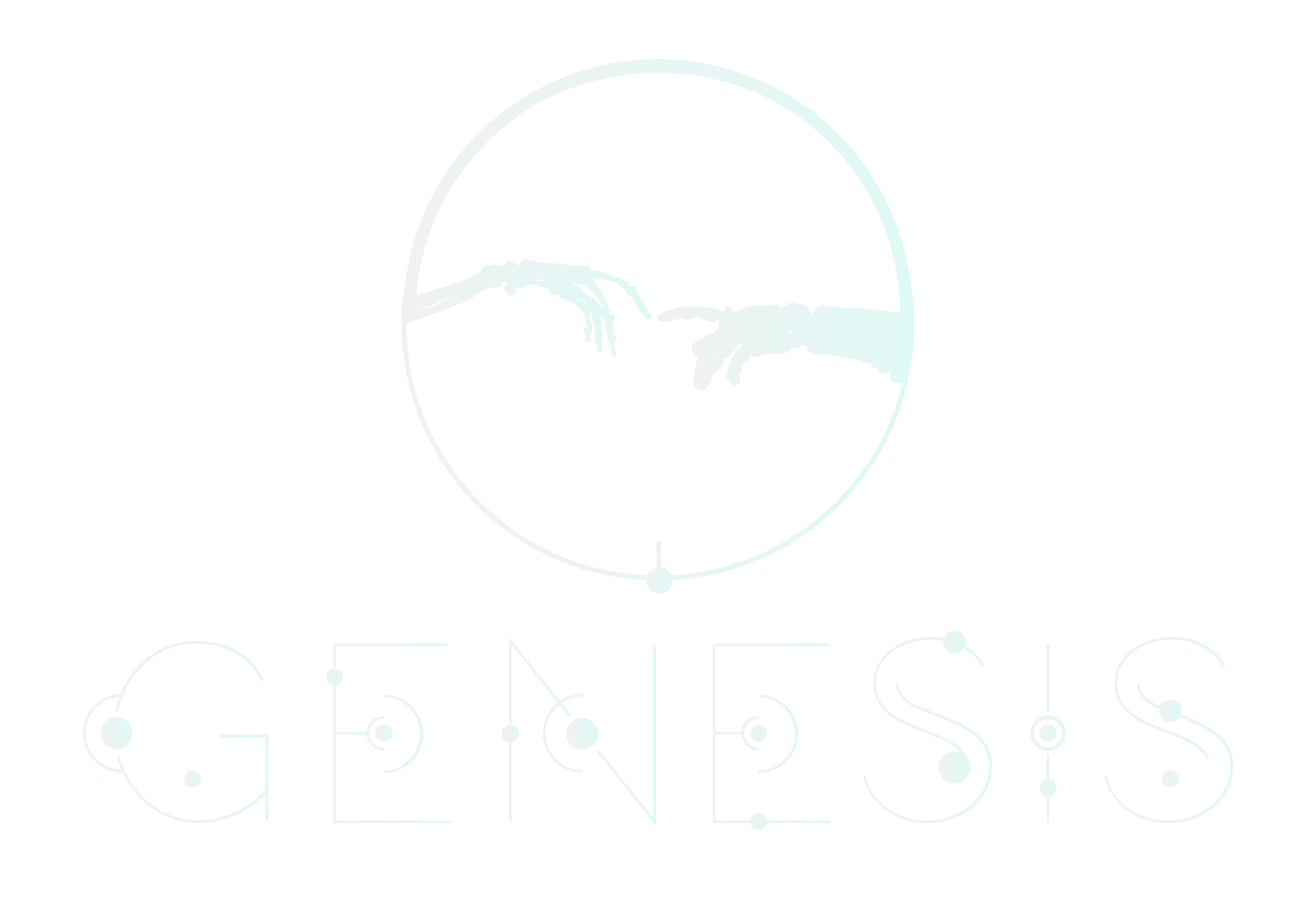 Blue and white logo with transparent background for Genesis Augmented Reality game