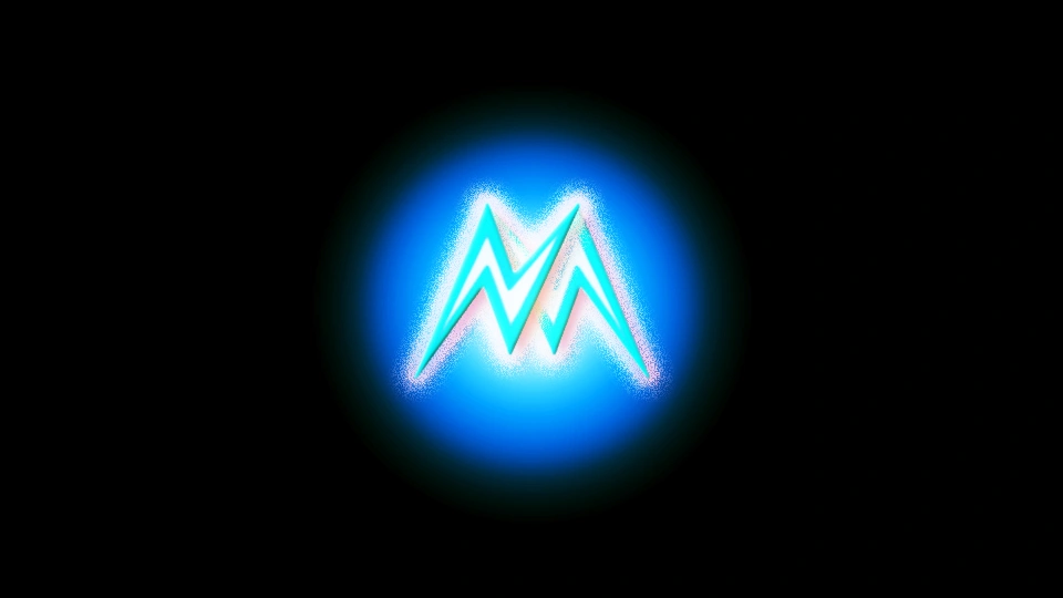 Megasuper cryptocurrency in the Genesis Augmented Reality Game. A blue energy ball with the letter M in the middle