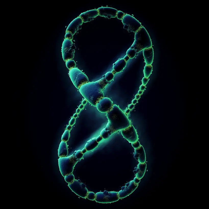 Radioactive Abomination resonance genome. Made by Splice. Looks like a vertical figure eight made of a green radioactive substance.